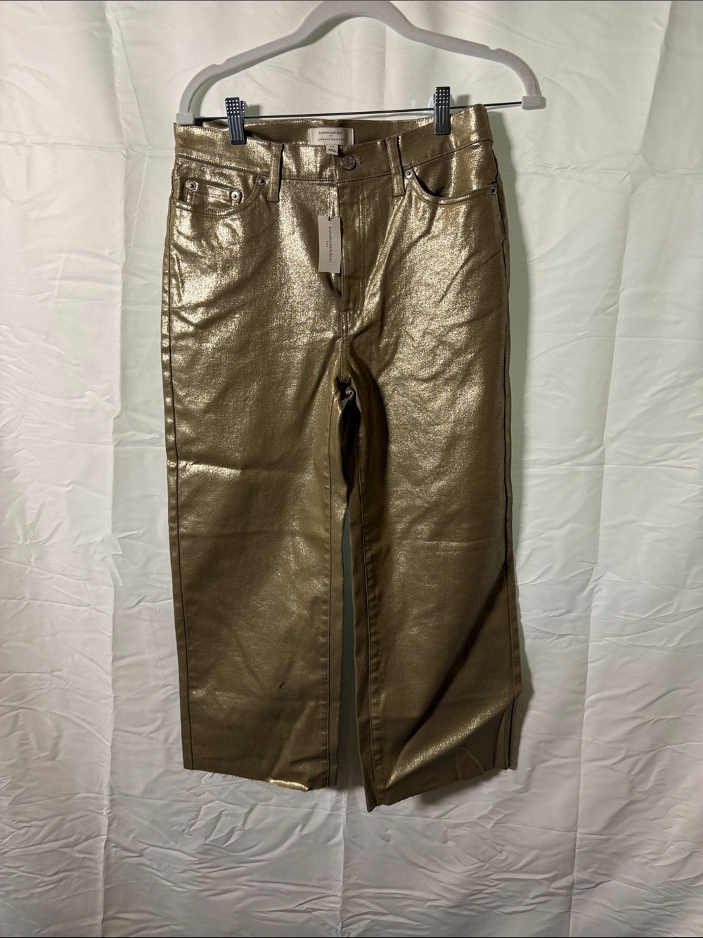 Banana Republic Metallic Gold Cropped Pants
